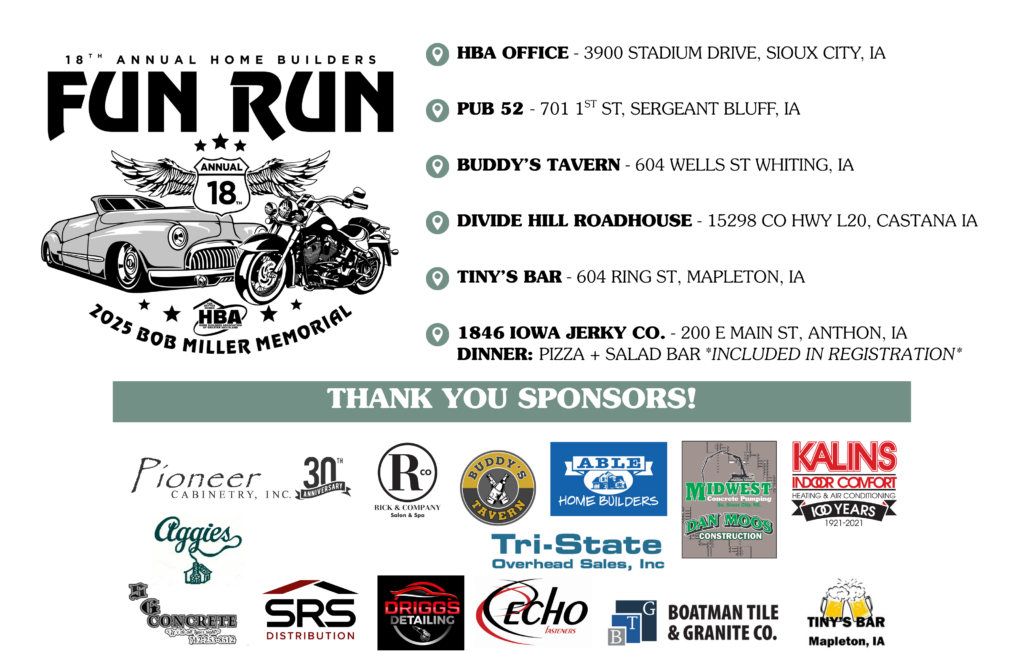 An image showing the 2025 fun run route and sponsors
